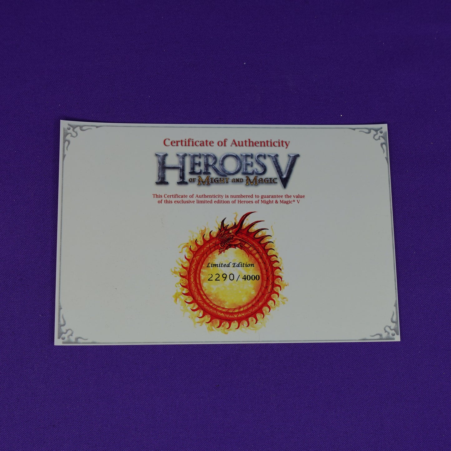 Heroes of Might and Magic V // Super Collector's Edition // Nummer 2290 von 4000